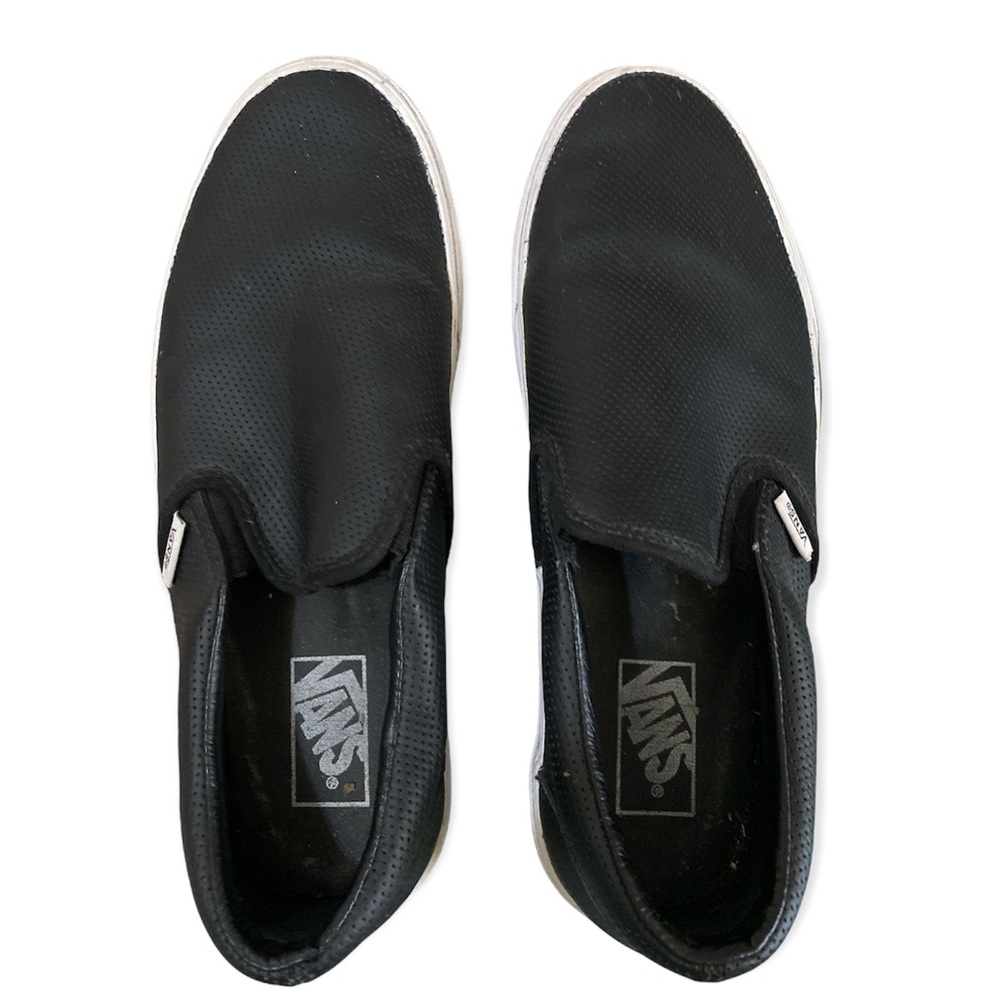 Leather Vans Slip Ons